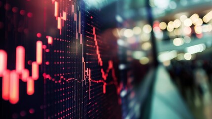  a digital screen showcasing a floating line graph, representing a rate cut in financial markets