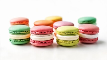 Fototapeta premium Deliciously colorful macarons ready to be savored