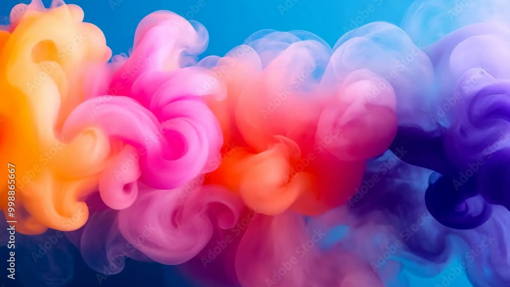 Poster witness a mesmerizing display of colorful smoke twisting and swirling, creating a captivating visual