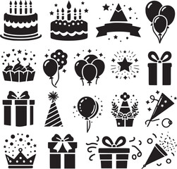 set of birthday elements