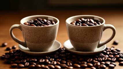 Fototapeta premium Warmth in a cup comfort in a bean