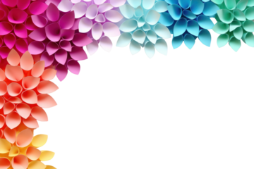 PNG  Colorful petals floral border flower backgrounds pattern.