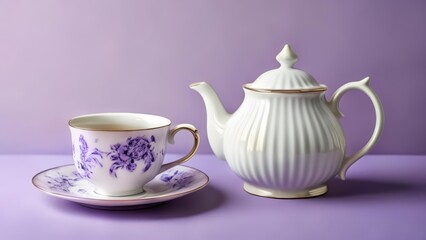 Fototapeta premium Elegant tea set perfect for a cozy afternoon