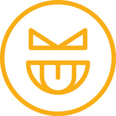 Cheeky Face Emoticon Line Art