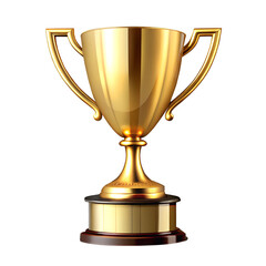 Golden Trophy Award, Victory, Success, Champion, Achievement, Winning, First Place, Goal, Prize on a png background