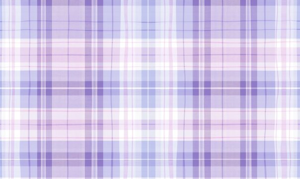 Colorful plaid background with a checkered pattern of blue and white. The background is a mix of purple and blue with white and pink
