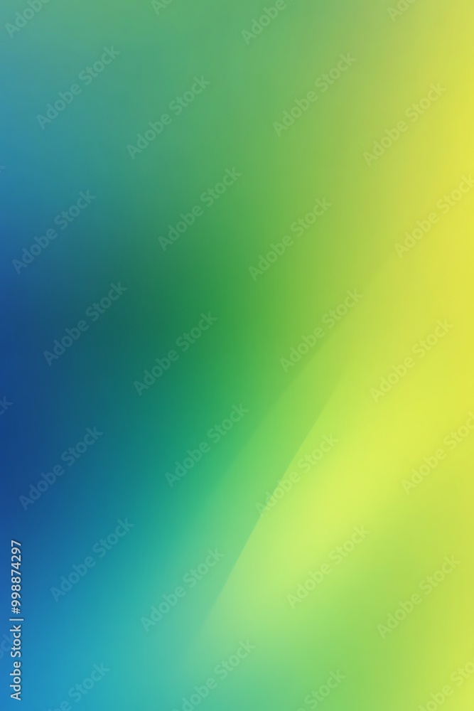 Poster a tranquil backdrop featuring a harmonious blend of green and blue gradients, seamlessly merging to 