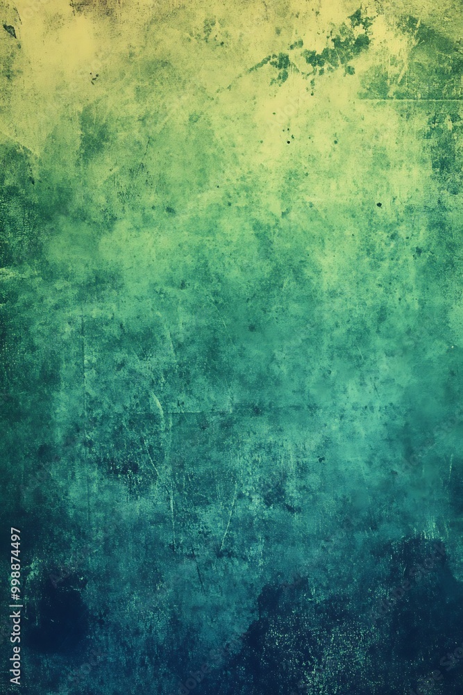 Poster a tranquil backdrop featuring a harmonious blend of green and blue gradients, seamlessly merging to 