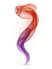 An elegant swirl of colorful smoke ascends, showcasing a blend of red and purple hues