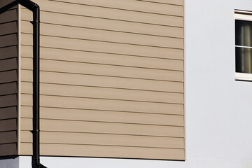 Cross section of new build house property in beige and grey 