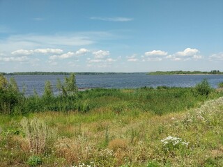 Obraz premium landscape with a lake and grass