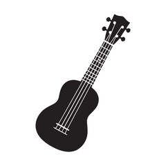 Obraz premium Artistic ukulele silhouette on white background