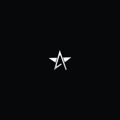 Star with Letter A Logo Design, A Dynamic Fusion of Creativity and Ambition, Perfect for Brands, Startups, or Creative Agencies.