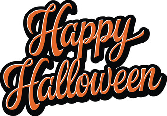 Happy Halloween typography poster with white background