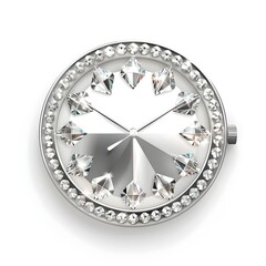 Shiny white gold diamond watch.