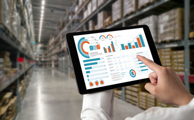Business data dashboard provide business intelligence analytic for marketing strategy planning snugly with big data set to analyze customer demands and foreseeing business future