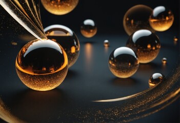 Golden Orbs Swirl