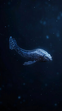Deep Sea Snailfish Swimming in Cold Dark Waters