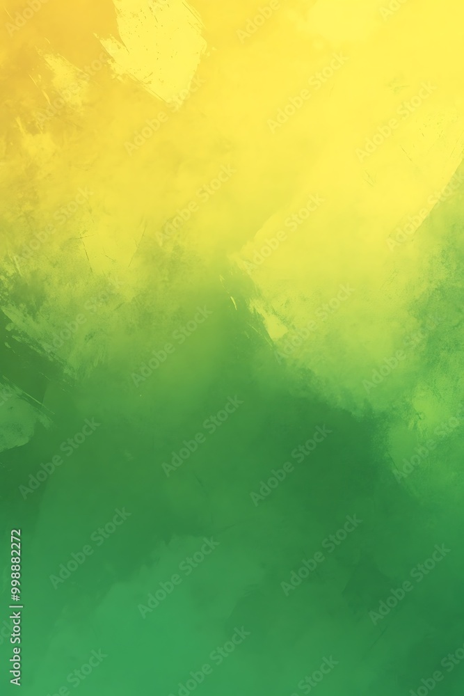 Poster a smooth green and yellow gradient backdrop, blending the hues seamlessly to create a balanced, gent