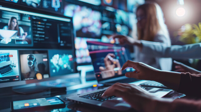 A company using a comprehensive advertising solution to manage campaigns across multiple platforms, optimizing performance and budget.