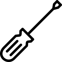 Black and white outline icon of a shovel with a long handle, isolated on a white background.