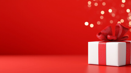 white gift box with ribbon
