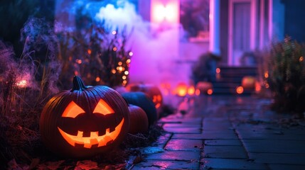 Obraz premium halloween party decorations with spooky themes and vibrant props