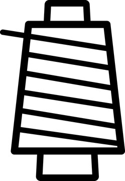 recommend clip art: Black and white line art illustration of a spool of thread with a handle on top.