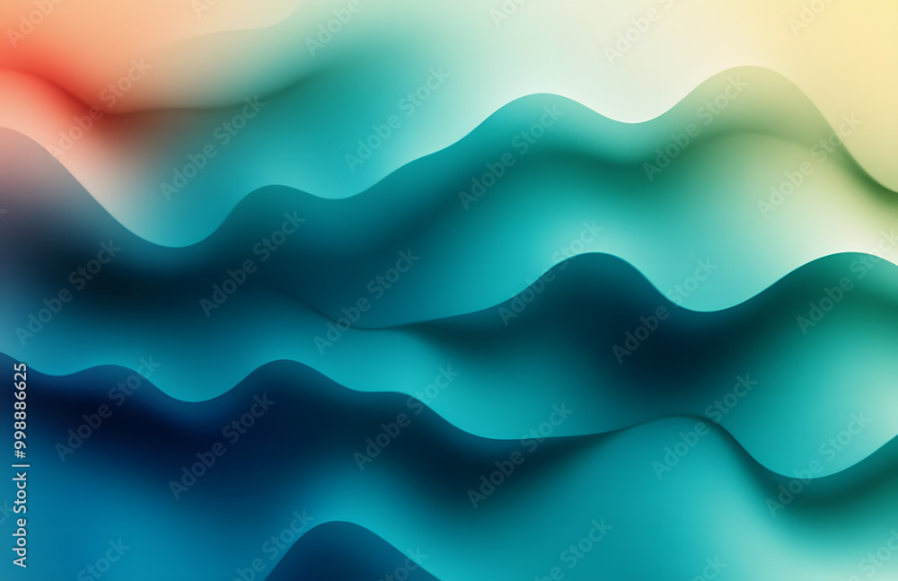 Poster retro grainy gradient background noise texture effect summer poster design seamless colors teal abst