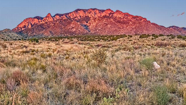 Sandia mountains, Albuquerque New Mexco at sunset - watermellon colors