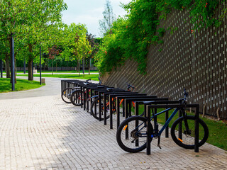 bicycle parking in a public park