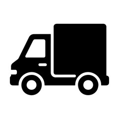 Delivery van silhouette vector icon illustration design