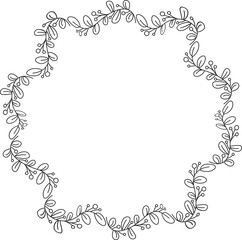 Leaves and Flower Frame Illustration