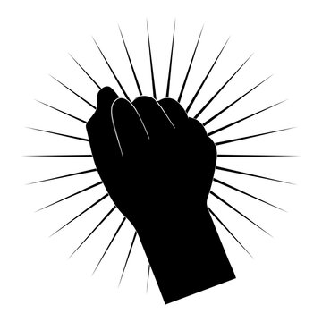 Hand knokning door  icon illustration. Please  knock sign board vector, Simple black style. Line vector illustration isolated on white background. EPS 10.
