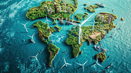 Fototapeta premium A comparison of circular economy policies in different countries, highlighting their impact on environmental sustainability and economic growth.