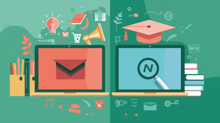 A comparison of education advertising campaigns across digital and traditional media, highlighting ROI and student enrollment rates.