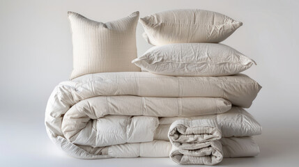 Obraz premium A comparison of organic bedding sets from different brands, focusing on eco-conscious design and manufacturing processes.