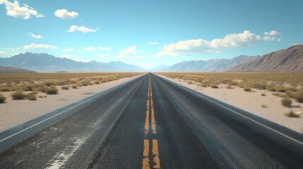 Naklejka premium Endless Road Through the Desert Landscape