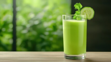 Fresh green smoothie in a glass