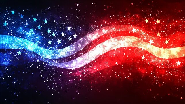 Abstract American flag background with stars and stripes, symbol of USA patriotic election theme in vibrant color illustration new beautiful stock image illustration AI