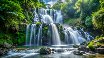 Obraz premium Beautiful waterfall in a picturesque place