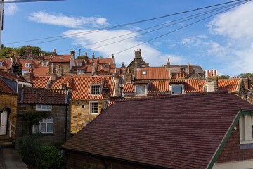 Obraz premium view of whole old town in Robin Hood’s Bay - North Yorkshire - Great Britain