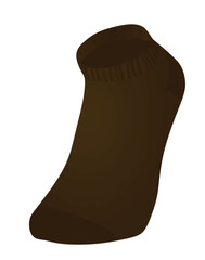 Brown short sock. vector illustration