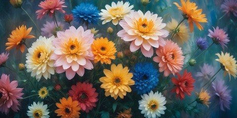 Colorful bouquet of flowers. AI generated