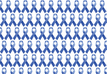 Fototapeta premium Blue Ribbon awareness icon background repeated pattern. A symbol for child abuse and prevention