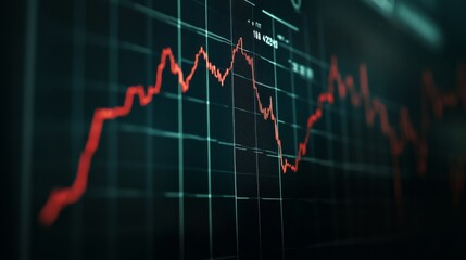 a digital screen displaying a floating trending line graph symbolizing rate cuts in financial markets.