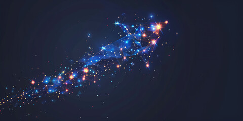 An upward arrow consisting of polygons. Business strategy or symbol of success