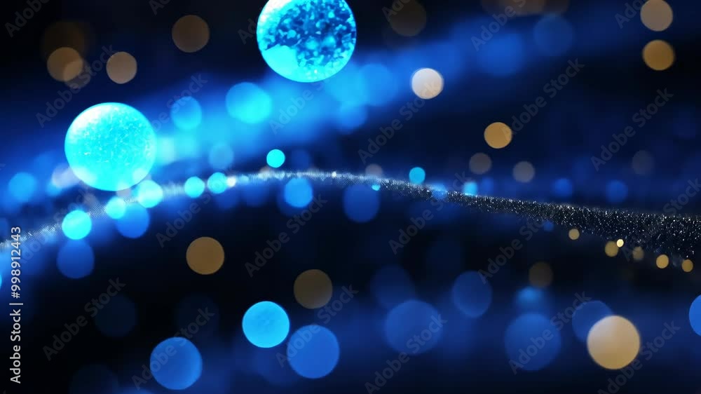 Poster blue glitter sparkles under soft lighting, creating a mesmerizing visual effect for viewers