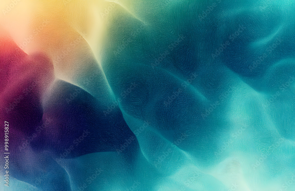 Poster retro grainy gradient background noise texture effect summer poster design seamless colors teal abst