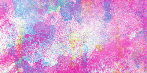 Abstract colorful and violet Grunge texture splash paint wall multicolor bright backdrop background design. Watercolor fantastic and grungy background. Colorful painted background texture.